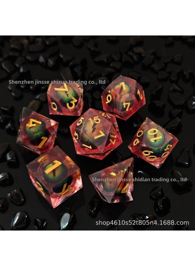 برج نرد معدني 7 في 1 قابل للدوران، نرد متعدد الأوجه، لعبة Dungeons & Dragons، لعبة جماعية، نرد مع